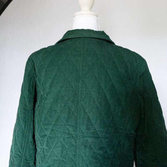 Talbot's Quilted Corduroy Coat, Green, Size M - Picture 9 of 11